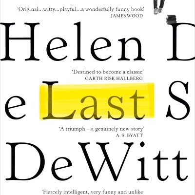 Capa do livro The Last Samurai com textos em preto e amarelo e pequena ilustração de pessoa a ler