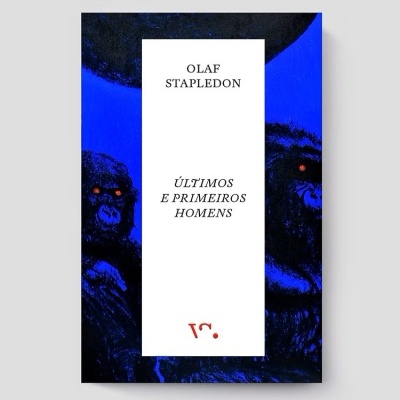 Capa de livro com ilustração de gorilas e texto central