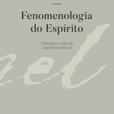 Capa de livro 'Fenomenologia do Espírito' de Hegel em fundo cinzento