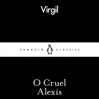 Capa preta de livro O Cruel Alexis de Virgil, edição Penguin Classics N° 76