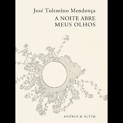 Capa de livro 'A NOITE ABRE MEUS OLHOS' com ilustração de flores em linha