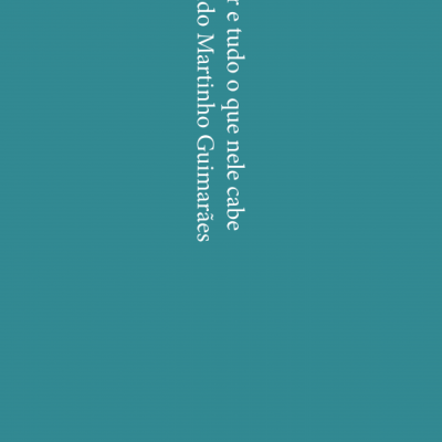 Capa de livro azul petróleo com título e autor em texto branco vertical