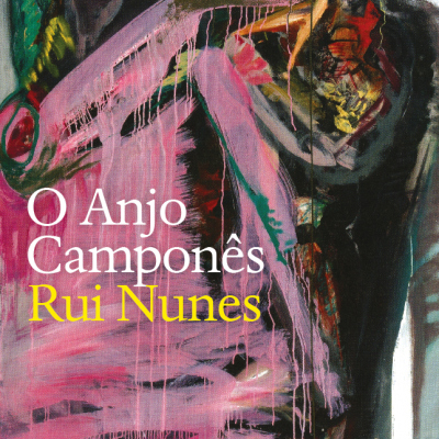 Capa de livro com pintura abstrata e texto O Anjo Camponês Rui Nunes
