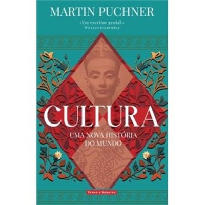 Capa de livro Cultura de Martin Puchner com ilustração e texto