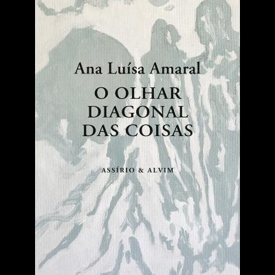 Capa de livro 'O Olhar Diagonal das Coisas' com fundo cinzento e texto em preto