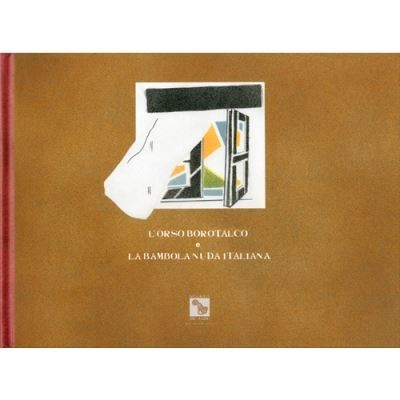 Capa de livro castanha com lombada vermelha e ilustração abstrata e texto central.