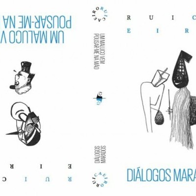 Capa de livro com ilustrações femininas e texto em azul e preto