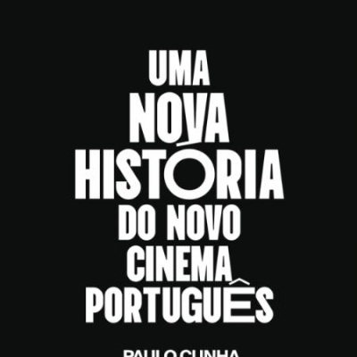 Capa de livro preta com texto branco sobre cinema português