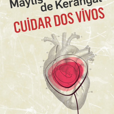 Capa de livro beige com coração anatómico e texto em preto e vermelho