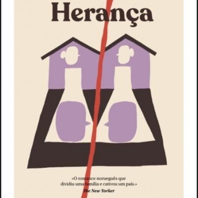 Capa do livro 'Herança' de Vigdis Hjorth com ilustração e texto