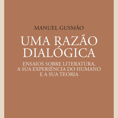 Capa de livro 'Uma Razão Dialógica' de Manuel Gusmão com design castanho-alaranjado