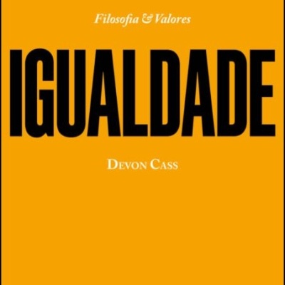 Capa laranja de livro com o título IGUALDADE em preto e detalhes em branco.