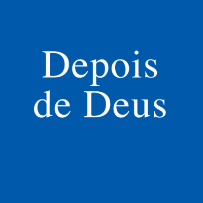 Capa de livro azul com título 'Depois de Deus' em branco e autor Peter Sloterdijk em amarelo