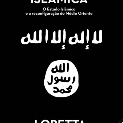 Capa de livro com texto em branco sobre fundo preto e símbolos árabes