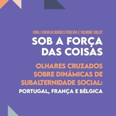 Capa de livro com título em português e formas geométricas coloridas