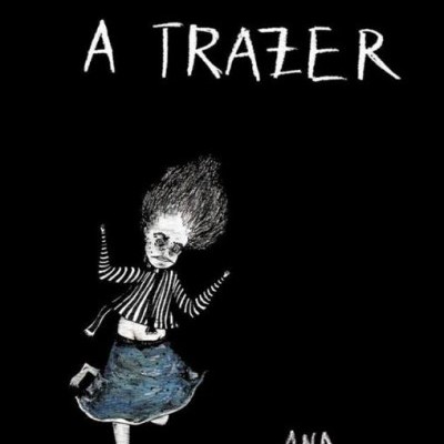 Capa de livro preta com título branco e desenho de figura feminina estilizada