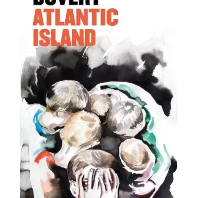 Capa de livro com ilustração de crianças e texto ATLANTIC ISLAND