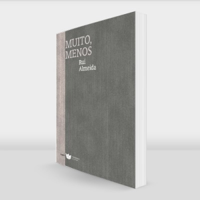 Livro com capa cinzenta intitulado MUITO MENOS