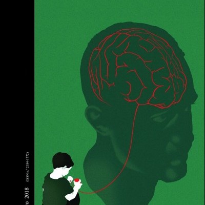 Capa de revista com ilustração de cérebro ligado a criança e texto NERVO/3 colectivo de poesia