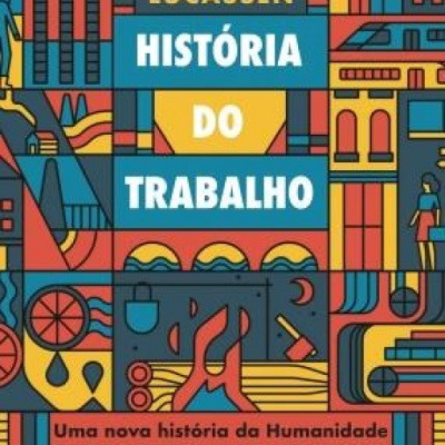 Capa de livro colorida com texto História do Trabalho