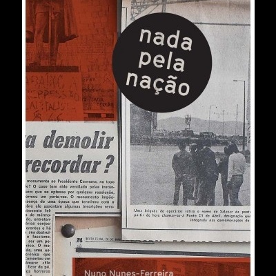 Montagem de recortes de jornais antigos com texto e fotografia em preto e branco