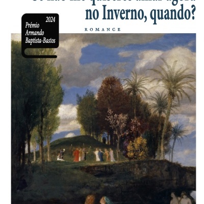 Capa de livro Se não me quiseres amar agora no Inverno, quando? com pintura de pessoas e cisnes numa lagoa