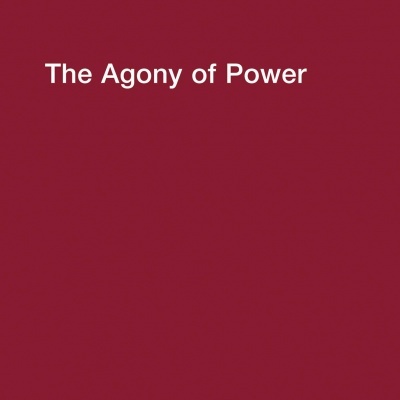 Capa de livro vermelha com texto branco e título 'The Agony of Power'
