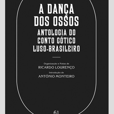 Capa preta de livro 'A DANÇA DOS OSSOS' com texto branco