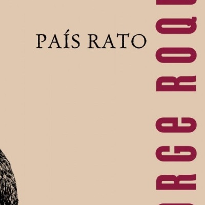 Capa de livro com título PAÍS RATO e autor JORGE ROUQE, ilustração de rato preto e logotipo MALDOROR