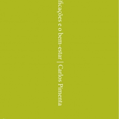 Capa de livro verde-oliva com texto vertical e branco