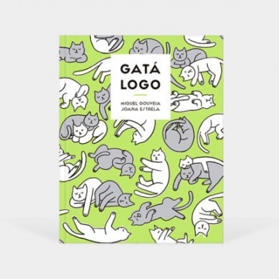 Capa de livro verde com ilustrações de gatos e texto 