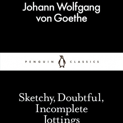 Capa de livro preta com texto branco e logótipo de pinguim no centro