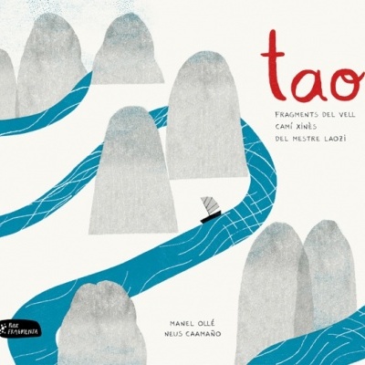 Capa de livro ilustrada com montanhas e rios e texto em vermelho e preto