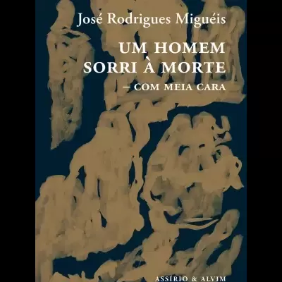 Capa de livro com texto de José Rodrigues Miguéis e design abstrato em castanho