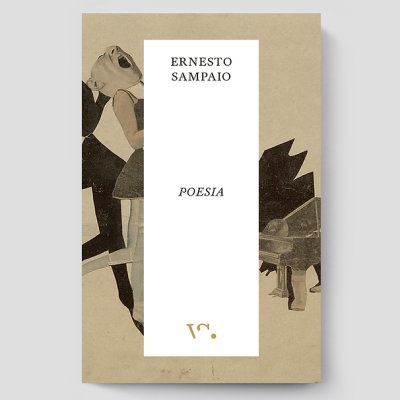 Capa de livro Ernesto Sampaio Poesia com ilustração vintage