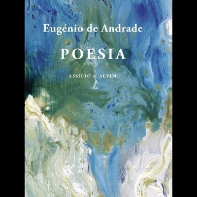 Capa de livro de poesia com fundo abstrato azul e verde