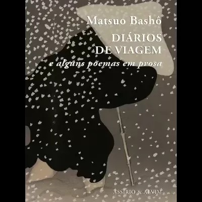 Capa do livro DIÁRIOS DE VIAGEM e alguns poemas em prosa de Matsuo Bashô com ilustração de pessoa com sombrinha.