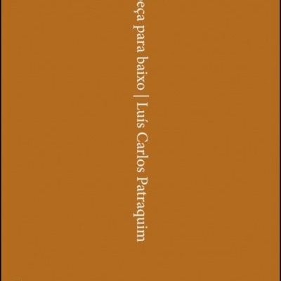 Capa de livro laranja castanho com texto branco vertical