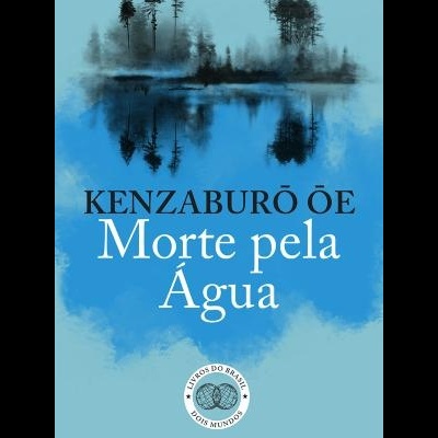 Capa de livro com título, autor e ilustração de árvores e água.