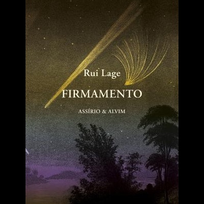 Capa de livro com estrelas, árvores e texto 'FIRMAMENTO'
