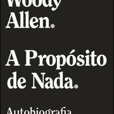 Capa de livro preta com texto branco A Propósito de Nada.