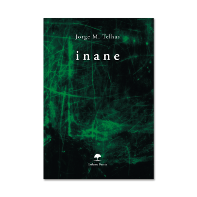 Capa de livro abstrata verde e preta com texto branco