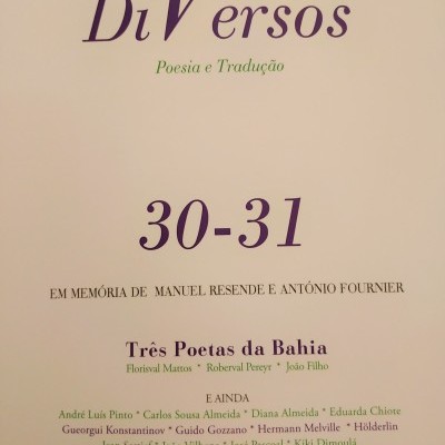 Título da revista DiVersos Poesia e Tradução e textos de homenagem com nomes de poetas