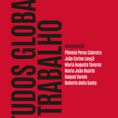 Capa de livro vermelha com título e nomes de coordenadores em preto e branco