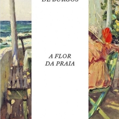 Capa do livro 'A FLOR DA PRAIA' de Carmen de Burgos com ilustração de ambiente de praia