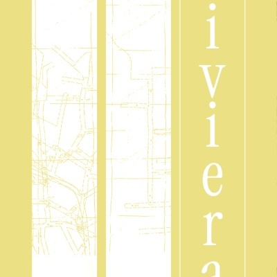 Capa de livro amarela com três barras verticais brancas, texto 'riviera' e nomes do autor