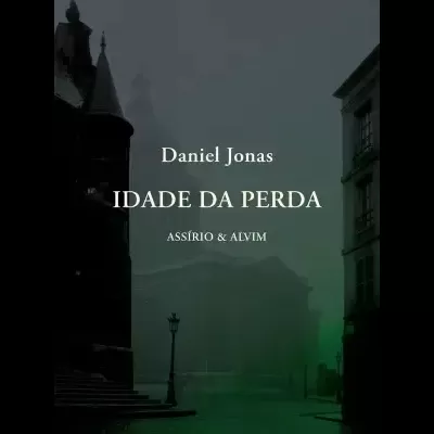 Capa de livro com título, autor e editora sobre imagem de rua nevoenta