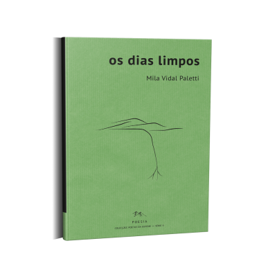 Capa verde de livro 'os dias limpos' de Mila Vidal Paletti com desenho de árvore e texto na frente