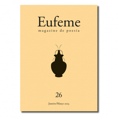 Capa da revista Eufeme com fundo bege e texto preto, edição 26, Janeiro/Março 2023