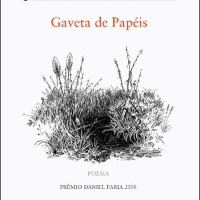 Capa de livro 'Gaveta de Papéis' de José Luís Peixoto com ilustração de plantas